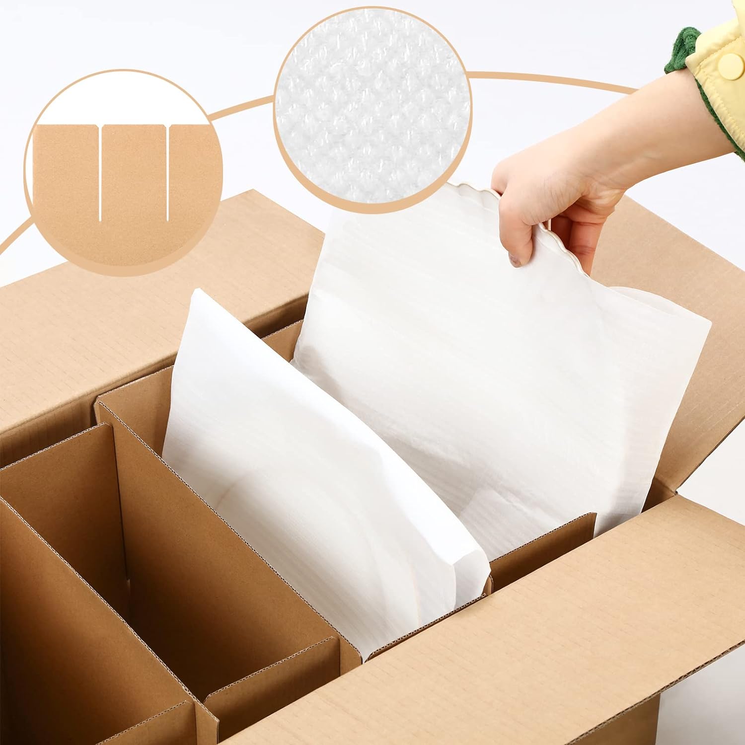 8 Sets Glass Divider Kits for Kitchen Packing Supplies for Moving Include 40 Pcs Glass Dividers 60 Pcs Foam Pouches Fits in 16 x 12 x 12 Inches Box for Kitchen Moving Shipping Packaging Supplies - Image 4